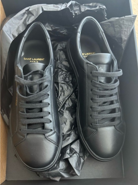 Saint Laurent Shoes - Saint Laurent | Black Leather Andy Low-Top Lace-Up Sneakers Shoes Women’s